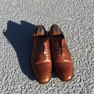 Charles Tyrwhitt Tan Leather Oxfords used conditions Made in England 11/US D
